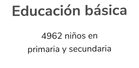 Educación básica 4962 niños en primaria y secundaria